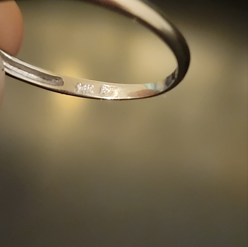 14K White Gold Genuine Black Pearl Ring! - Picture 5 of 5